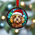 Cockapoo Golden in Santa Hat Suncatcher Decoration
